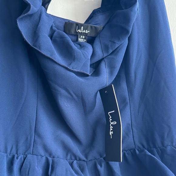 Lulu's Navy Ruffle Maxi Dress - Picture 2 of 8